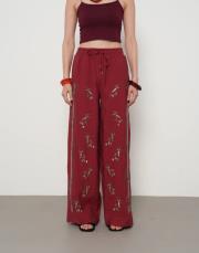 boncuk işlemeli pantolon kırmızı 2