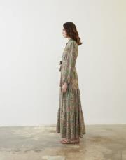 yeşil şal desen elbise yeşil 2