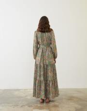 yeşil şal desen elbise yeşil 3