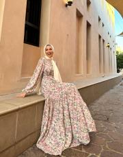 çiçekli elbise pembe 2