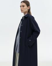 üçgen manşetli trençkot lacivert