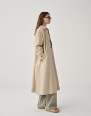 üçgen manşetli trençkot bej 2