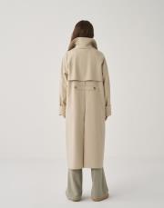üçgen manşetli trençkot bej 3