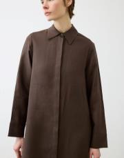 natural keten gömlek elbise acı kahve 2