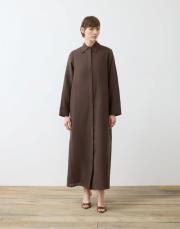 natural keten gömlek elbise acı kahve 4