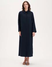 natural keten gömlek elbise lacivert