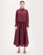 keten kısa gömlek bordo 2