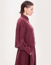 keten kısa gömlek bordo 4