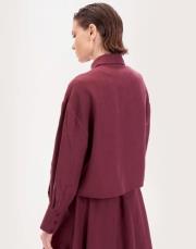 keten kısa gömlek bordo 5