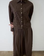 brodeli etek takım acı kahve 4