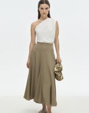 tensel kloş etek haki