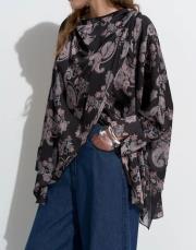 desenli asimetrik gömlek siyah 3