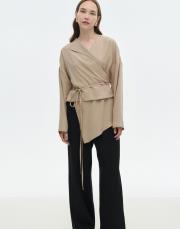 asimetrik tensel bluz bej