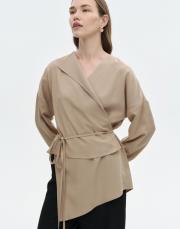 asimetrik tensel bluz bej 2