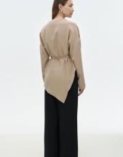 asimetrik tensel bluz bej 4
