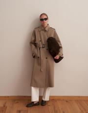 vatkalı koton trençkot haki