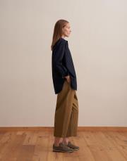 büzgülü pileli pantolon yeşil 2