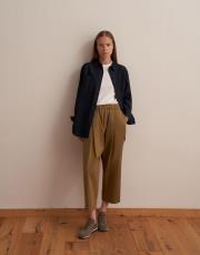 büzgülü pileli pantolon yeşil 3