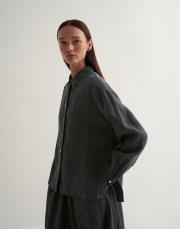 keten kısa gömlek antrasit 3