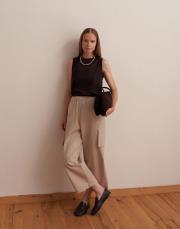 kargo cepli bol pantolon bej 4