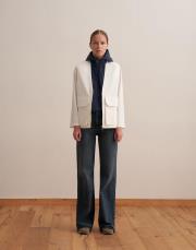 v yaka fermuarlı yelek ekru