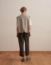 paçası ayarlanabilir ipeksi pantolon haki 3