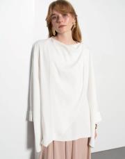 elina ipek asimetrik gömlek ekru