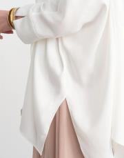 elina ipek asimetrik gömlek ekru 3
