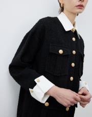 moon gömlek detaylı tüvit ceket siyah 2