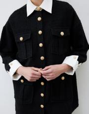 moon gömlek detaylı tüvit ceket siyah 3