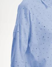 laura serpme taşlı koton gömlek bebe mavi 2