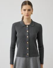 gold pamuk triko hırka gri