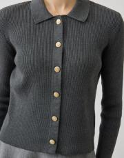 gold pamuk triko hırka gri 2