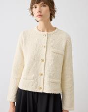 verona dokulu  triko kısa hırka beyaz