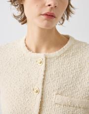 verona dokulu  triko kısa hırka beyaz 3