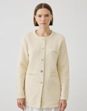 selen dokulu triko hırka ekru