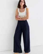 palazzo geniş paça pantolon lacivert 2