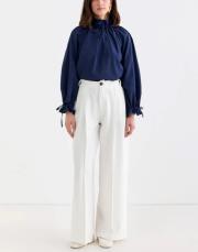 palazzo geniş paça pantolon ekru 3