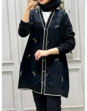 jakarlı hırka siyah 2