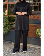 işlemeli takım siyah