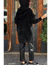 angora taşlı hırka siyah 4