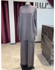 işlemeli takım gri