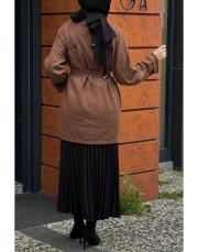 işlemeli hırka kahve 3