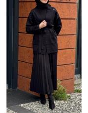 işlemeli hırka siyah