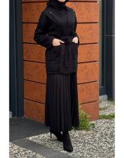 işlemeli hırka siyah 2