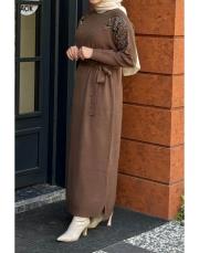 triko elbise kahve 2