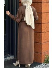 triko elbise kahve 4