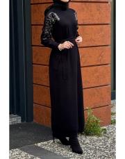 triko elbise siyah 2