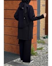 düğmeli triko takım siyah 4