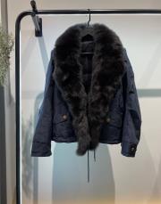 kürklü mont lacivert